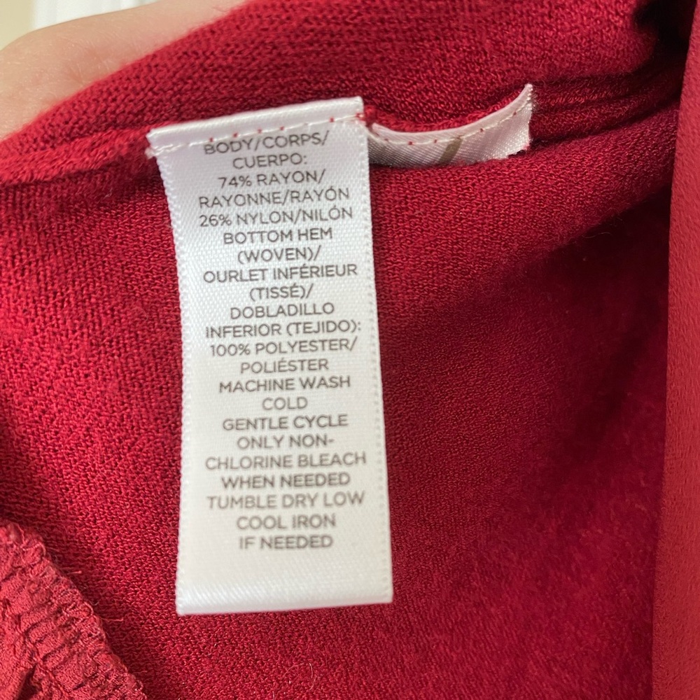 Loft Red Knit Top Size Small - Picture 3 of 3